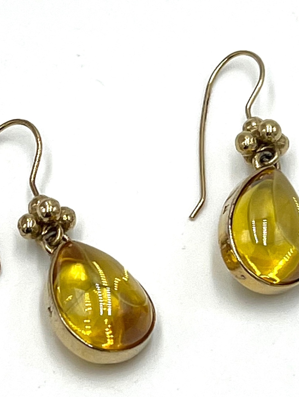 Temple St Claire Goldtone Teardrop Citrine-Glass Earrings
